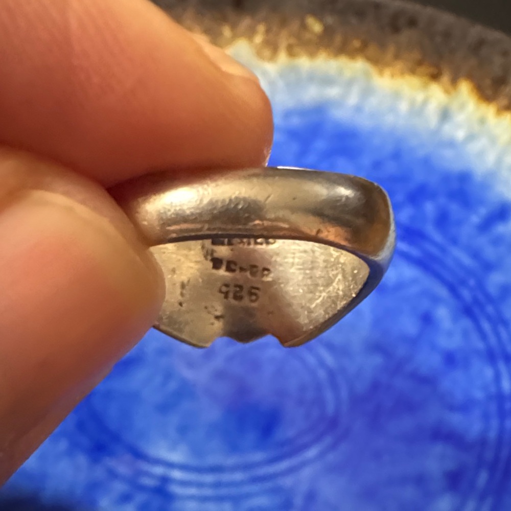 Vintage Solid 925 Silver Geometric Ring - image 2